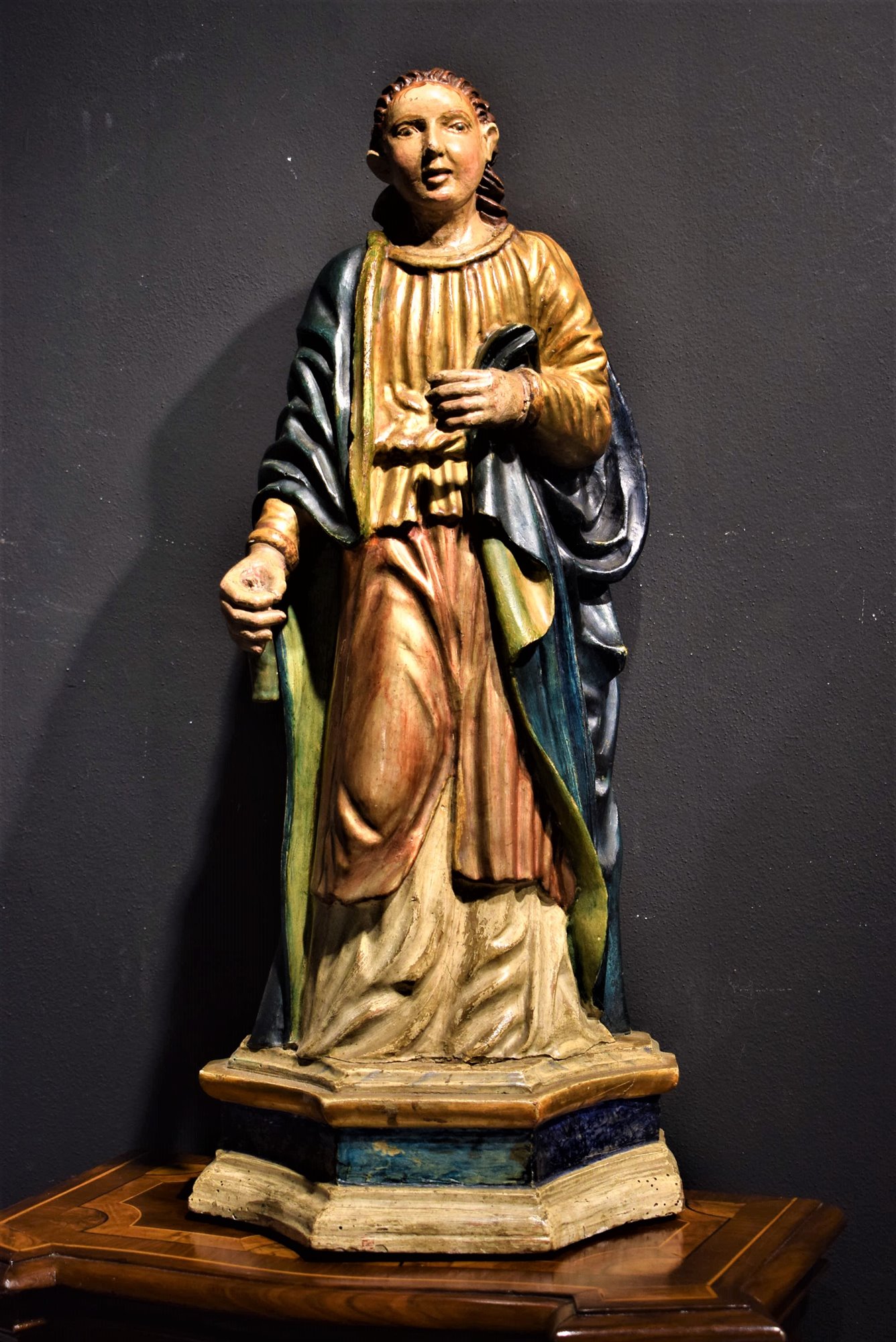 Holy Martyr  Sculpture in polychrome and gilden wood